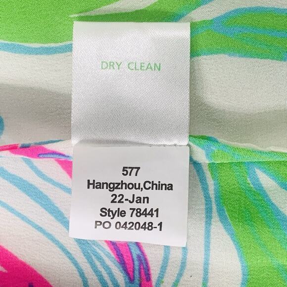 LILLY PULITZER Houston Top XS Ring The Bellboy Resort White 100% Silk 78441 EUC - Picture 5 of 7